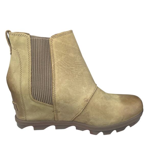 Sorel Women’s Joan Of Arctic Tan Leather Wedge Boot Size US 10 - Picture 4 of 10